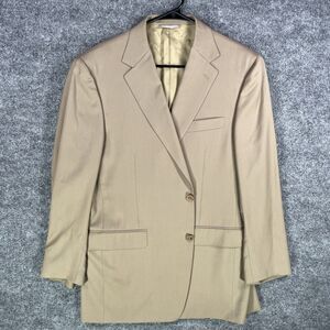 Canali Beige Wool Blazer Sport Coat Italy Mens 52 US 42R Bemberg Lined